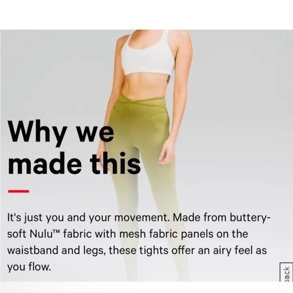 Lululemon Nulu and Crisscross Mesh Stirrup Tight, Bronze Green, Size 8 | EUC - Picture 7 of 7